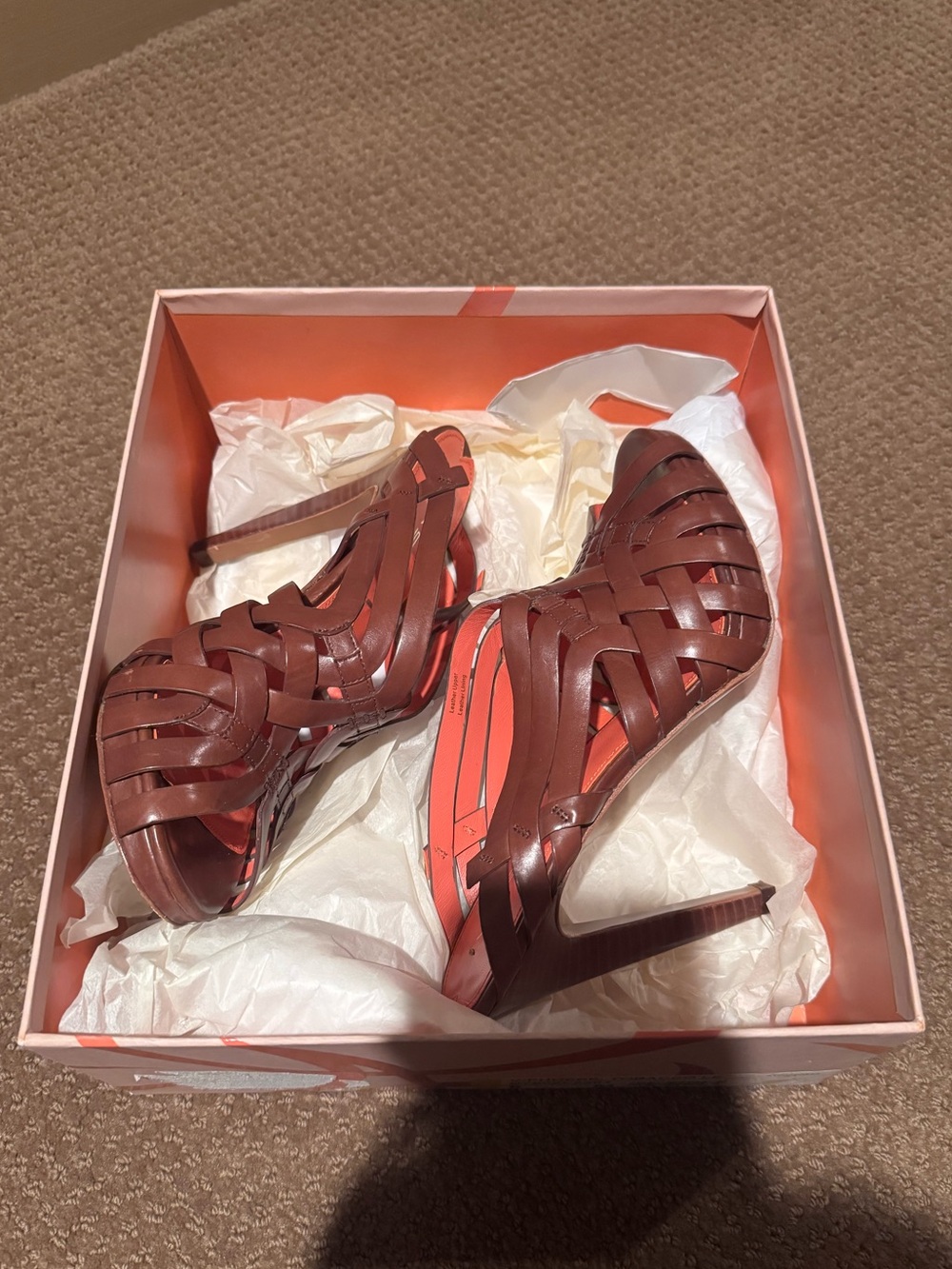 Brown Via Spiga Slip On Heels - Picture 2 of 5